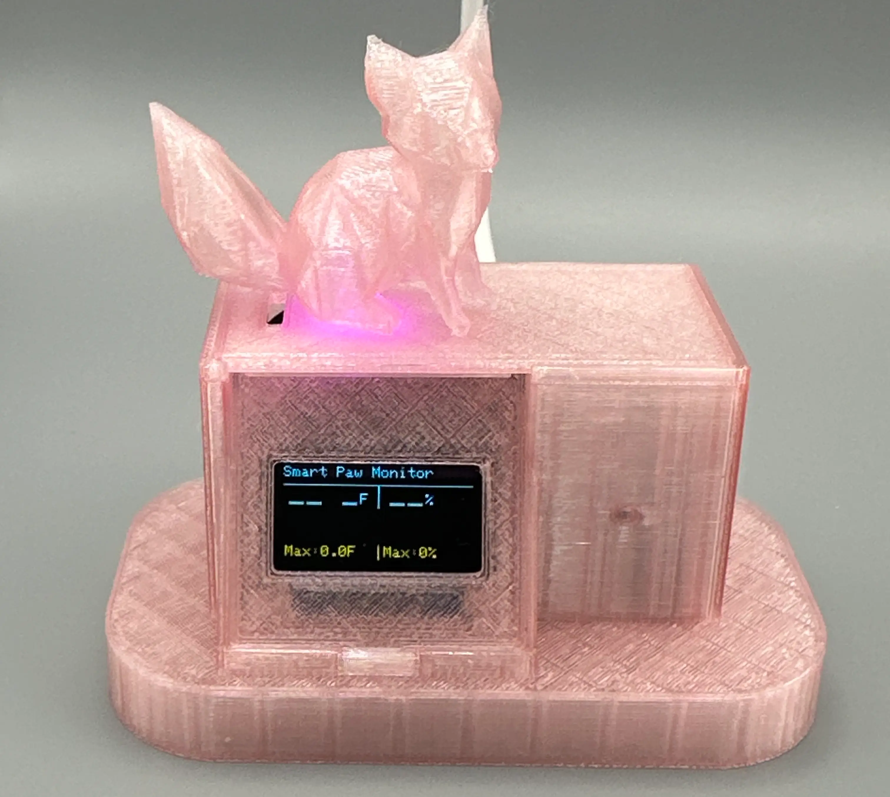 Smart Paw Home monitoring dashboard displaying real-time environmental data